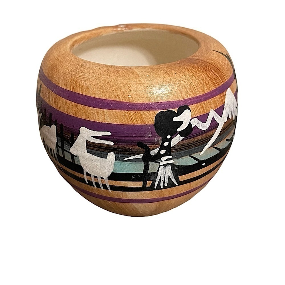 Navajo Pottery Vase 3" handmade home decor